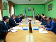 Meeting of the Chairman of Dushanbe city Rustami Emomali with Deputy Prime Minister of Uzbekistan Ulugbek Rozuqulov