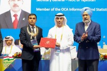 محمدشاه عبدالله‌زاده، دبیر کل کمیته ملی المپیک تاجیکستان با نشان افتخاری OCA تقدیر شد