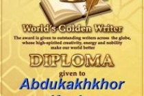 عبدالقهار قاسم، نویسنده تاجیک با جایزه معتبر “نویسنده طلایی جهان” تقدبر شد