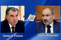 امامعلی رحمان، رئیس جمهور جمهوری تاجیکستان با نیکول پاشینیان، نخست وزیر ارمنستان گفتگوی تلفنی انجام دادند