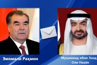 امامعلی رحمان، رئیس جمهور جمهوری تاجیکستان به شیخ محمد بن زاید آل نهیان، رئیس جمهور جدید امارات متحده عربی پیام تبریک ارسال کردند
