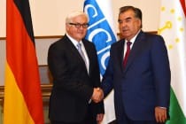 رئيس جمهورية طاجيكستان يستقبل وزير خارجية ألمانيا الاتحادي بصفته أيضاً رئيس منظمة الأمن والتعاون الأوروبي الحالى.