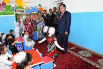 رئيس جمهورية طاجيكستان يفتتح روضة  اطفال “ستاره”