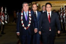 استقبال رئيس طاجيكستان إمام علي رحمان فى مطار حليم برداناكوسوما الدولي