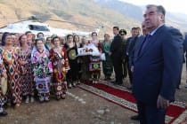 زيارة تفقدية لزعيم الأمة  رئيس جمهورية طاجيكستان إمام على رحمان لوادى رشت