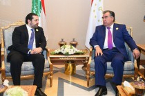 الزعيم الطاجيكى إمام على يلتقى رئيس وزراء لبنان سعد الحريرى