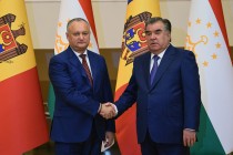 رئيس جمهورية طاجيكستان إمام على رحمان يجتمع مع رئيس جمهورية مولدوفا ، إيغور دودون