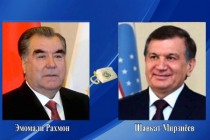 رئيس جمهورية طاجيكستان إمام علي رحمان يعقد محادثة هاتفية مع رئيس جمهورية أوزبكستان شوكات مير ضياييف