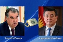 محادثة هاتفية لرئيس جمهورية طاجيكستان إمام علي رحمان مع رئيس جمهورية قرغيزستان سورانباي جينبيكوف