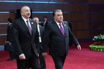 لقاء رئيس جمهورية طاجيكستان إمام علي رحمان  مع رئيس جمهورية أذربيجان إلهام علييف