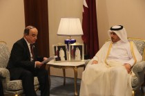 لقاء رئيس مجلس النواب الطاجيكي شكورجان ظهوروف مع رئيس وزراء دولة قطر