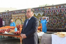 زعيم البلاد إمام علي رحمان يزور منطقة رودكي