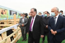 رئيس الدولة امام علي رحمان يطلع على سير الاعمال الزراعية في تعاونيات زراعية بناحية كوشانيان