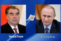 رئيس جمهورية طاجيكستان إمام علي رحمان يتهاتف مع رئيس الاتحاد الروسي فلاديمير بوتين