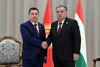 لقاء رئيس جمهورية طاجيكستان إمام على رحمان مع رئيس جمهورية قرغيزستان صدير جباروف