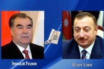 رئيس جمهورية طاجيكستان إمام علي رحمان يجري محادثة هاتفية مع رئيس جمهورية أذربيجان إلهام علييف