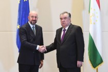 رئيس جمهورية طاجيكستان إمام علي رحمان يلتقي برئيس مجلس الاتحاد الأوروبي شارل ميشيل