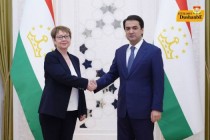 لقاء رئيس المجلس الوطنى التابع للمجلس العالى  لجمهورية طاجيكستان، رستم إمام علي مع رئيسة البنك الأوروبي لاعادة الإنشاء و التنمية السيدة أوديل رينو باسو