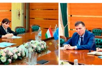 لقاء وزير مالية طاجيكستان مع ممثلة اليونيسف