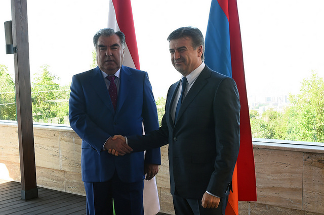 Meeting of the Leader of the Nation with Armenian Premier Karen Karapetyan
