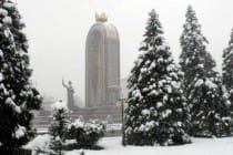 Снег в столице Таджикистана