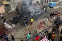یک خودروی بمب گذاری شده در بازاری در بغداد منفجر شد