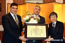 اعطای افتخارنامه وزیر امور خارجه ژاپن به فدراسیون جودو تاجیکستان