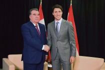 ملاقات امامعلی رحمان،رئیس جمهوری تاجیکستان با جاستین تریودو، نخست وزیر کانادا