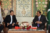 ملاقات قاهر رسولزاده، نخست وزیر تاجیکستان با ممنون حسین، رئیس جمهوری پاکستان