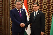 ملاقات امامعلی رحمان، رئیس جمهوری تاجیکستان با قربان‌قلی بردی‌محمدف، رئیس جمهوری ترکمنستان