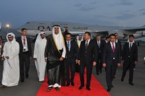 شیخ تمیم بن حمد آل ثانی، امیر دولت قطر به منظور شرکت در همایش تعامل اعتمادسازی در آسیا به دوشنبه تشریف آورد