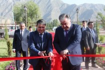 امامعلی رحمان، رئیس جمهور کشورمان در ناحیه تاجیک‌‌آباد ساختمان جدید ماموری شبکه‌های برقی را مورد بهره برداری قرار دادند
