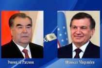 صحبت تلفنی امامعلی رحمان، رئیس جمهوری تاجیکستان با شوکت میرضیایف، رئیس جمهوری ازبکستان