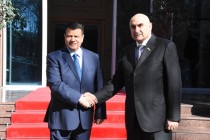 محمدطاهر ذاکرزاده، رئیس مجلس نمایندگان تاجیکستان با میررحمان رحمانی، رئیس ولوس جرگه افغانستان دیدار کرد