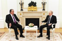 امامعلی رحمان، رئیس جمهور جمهوری تاجیکستان با ولادیمیر پوتین رئیس جمهور فدراسیون روسیه دیدار کردند