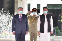 مراسم استقبال رسمی امامعلی رحمان، رئیس جمهور جمهوری تاجیکستان توسط نخست وزیر جمهوری اسلامی پاکستان