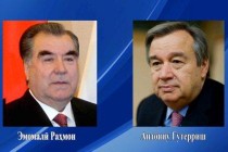 امامعلی رحمان، رئیس جمهور جمهوری تاجیکستان به آنتونیو گوترش، دبیرکل سازمان ملل متحد پیام تبریک ارسال کردند