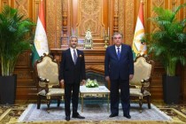 امامعلی رحمان، رئیس جمهور جمهوری تاجیکستان با سوبراهنیام جایشانکار، وزیر امور خارجه هند دیدار کردند