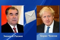 تبادل پیام های تبریک امامعلی رحمان، رئیس جمهور جمهوری تاجیکستان و بوریس جانسون، نخست وزیر بریتانیای کبیر و ایرلند شمالی