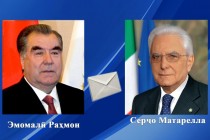 امامعلی رحمان، رئیس جمهور جمهوری تاجیکستان به سرجو ماتارلا، رئیس جمهور ایتالیا پیام تبریک ارسال کردند