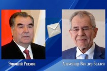 تبادل پیام های تبریک امامعلی رحمان، رئیس جمهور جمهوری تاجیکستان و الکساندر فان در بلن، رئیس جمهور فدرال اتریش