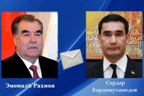 امامعلی رحمان، رئیس جمهور جمهوری تاجیکستان به سردار بردی محمداف، رئیس جمهور جدید ترکمنستان پیام تبریک ارسال کردند