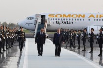آغاز سفر کاری امامعلی رحمان، رئیس جمهور جمهوری تاجیکستان به شهر سمرقند جمهوری ازبکستان