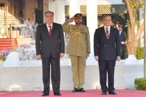 مراسم استقبال رسمی از امامعلی رحمان، رئیس جمهور جمهوری تاجیکستان در مقر نخست وزیر پاکستان