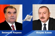 امامعلی رحمان، رئیس جمهور جمهوری تاجیکستان با الهام علی اف، رئیس جمهور جمهوری آذربایجان گفتگوی تلفنی انجام دادند
