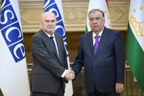 امامعلی رحمان، رئیس جمهور جمهوری تاجیکستان با فریدون سینیرلی اوغلو، دبیرکل سازمان امنیت و همکاری اروپا (OSCE) دیدار و گفتگو کردند