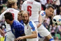 Сборная Хорватии, ведя в два мяча, не удержала победу в матче с Чехией
