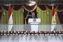 Выступление Лидера нации на стадионе города Кургантюбе