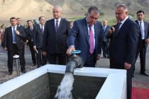 Открытие линии электропередачи и водопроводной линии нововозведенного поселка Мехрон Горно-Матчинского района