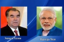 Президент Республики Таджикистан Эмомали Рахмон направил поздравительную  телеграмму Премьер-министру Республики Индия Нарендре Моди